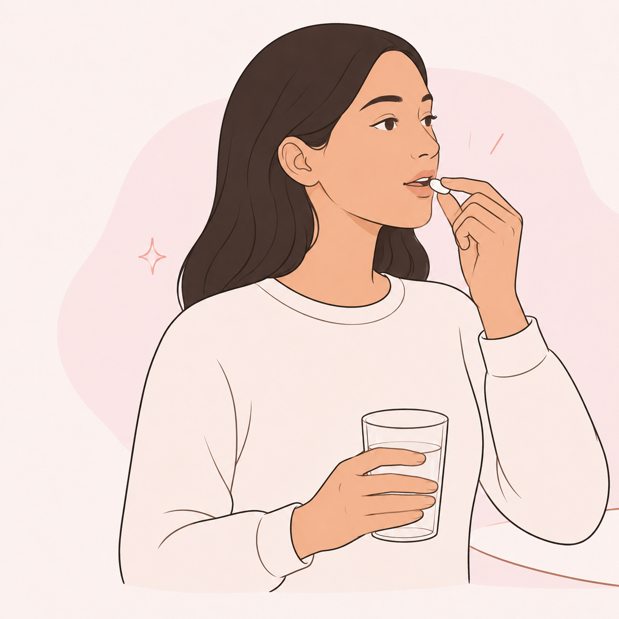 Woman taking a birth control pill